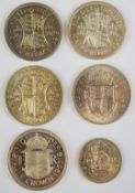 An interesting group of half crowns including a 1937 with a shilling of same date, 1951 with 'IMP'