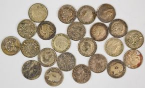 Approximately 32g of silver threepennies, Queen Victoria onwards