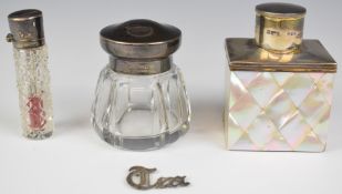 Victorian hallmarked silver and mother of pearl tea caddy, London 1896, maker Cornelius Desormeaux