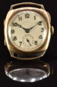 Camerer Cuss & Co 9ct gold gentleman's wristwatch with subsidiary seconds dial, blued Breguet hands,