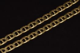 A 9ct gold necklace made up of mariners links, 48cm long, 39.6g