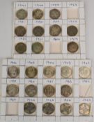Twenty four English florins, various years from 1919-1946, approximately 271g