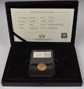1927 George V gold full sovereign, South Africa Mint, slabbed and in case with Coin Portfolio