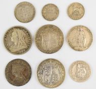Approximately 81g pre-1920 silver coinage, including Victorian and Edward VII examples