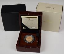 2021 Queen Elizabeth II Royal Mint proof gold full sovereign, in case with Royal Mint limited