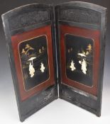 Two Japanese bone Shibayama panels with figural decoration, 69 x 35cm