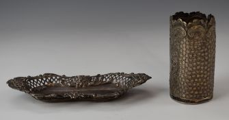 Edward VII hallmarked silver tray, Birmingham 1904, maker Williams (Birmingham) Ltd, length 14cm,