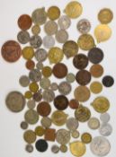 1717 George I farthing together with a quantity of coins George II onwards, with some sporting