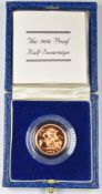 1984 Elizabeth II second head proof gold half sovereign, in Royal Mint case with certificate