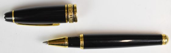 Montblanc Meisterstuck ballpoint pen with black resin body and gold plated fittings