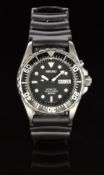 Seiko Kinetic diver’s wristwatch ref. 5M63-0A10 with day and date aperture, luminous hands and