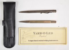 Two silver Yard-O-Led propelling pencils