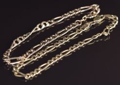 Two 9ct gold curb link bracelets, both 18cm long, 10.8g