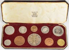 1953 Queen Elizabeth II cased specimen set of 10 coins