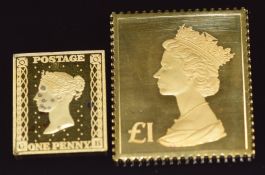 'The British Definitive Stamp Replica Issue'  limited edition (1693/3000) 22ct gold Penny Black