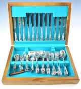 Six place setting canteen of King's pattern plated cutlery, width 41cm