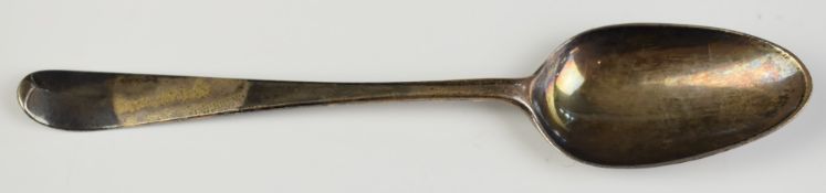 Georgian bottom hallmarked picture back 'I love, Liberty' silver spoon, marks indistinct, length