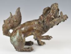 Chinese 19th / 20thC bronze model of a Dog of Fo, height 14cm