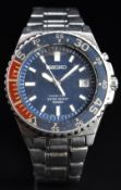 Seiko Kinetic gentleman's diver's wristwatch ref. 5M62-0A10 with date aperture, luminous hands and