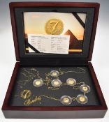 7 Wonders of the World set of seven miniature gold coins, each 24ct 0.5g, in case with certificate