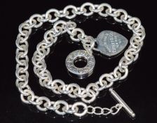 A silver necklace marked Tiffany & Co, 46cm long