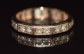 A 9ct gold eternity ring set with spinel, 3g, size P