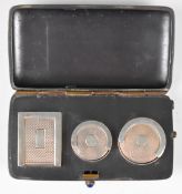 Victorian or early 20thC combined stamp and sovereign case, blued steel or gunmetal case, the