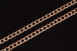 A 9ct rose gold Albert / watch chain, 50.7g, 64cm