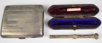 George V hallmarked silver cigarette case, Birmingham 1924, maker William Neale & Son Ltd, length