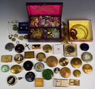 Two Ciro necklaces, an amber necklace, Swarovski earrings, D'Orlan brooch in the form of a parrot, a