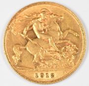 1912 George V gold half sovereign, in Royal Mint box