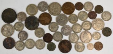 A small collection of largely UK coinage, George III onwards includes Queen Victoria Jubilee half