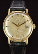 Omega gentleman's automatic wristwatch ref. 166.070 with date aperture, two-tone hands and baton