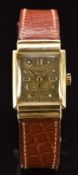 Chalet 14ct gold wristwatch with subsidiary seconds dial, gold hands, diamond markers, silver dial