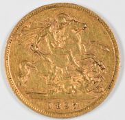 1897 Queen Victoria gold half sovereign