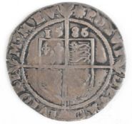 1582 Elizabeth I hammered sixpence