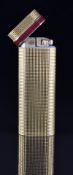Cartier gold plated pocket lighter with inset band of red lacquer, serial number 96960P.