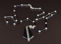 Art Deco German necklace set with marcasite, marked D.R.G.M