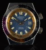 Chromatic Calendar gentleman's diver's wristwatch with date aperture, luminous hands and hour