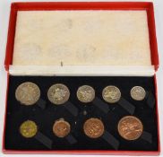 1950 George V cased specimen set of 9 coins