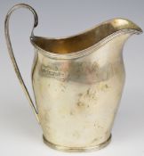 George V hallmarked silver milk jug, Chester 1911, maker Stokes & Ireland Ltd, also marked to base
