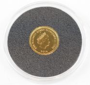 Queen's 88th Birthday 1g 9ct gold coin in case, with Jubilee Mint certificate