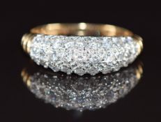 A 9ct gold ring set with cubic zirconia, 2.4g, size N