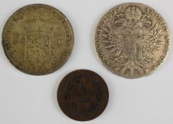 1780 Maria Theresa thaler, 1937 2½ G coin and 1868 coin