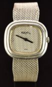 Roy King hallmarked silver gentleman's wristwatch with blued hands, textured silver dial, hallmarked
