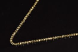Victorian 9ct gold necklace made up of pierced links, with barrel clasp, 10.2g, 48cm