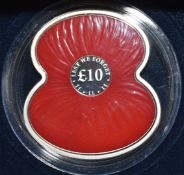 5oz Westminster proof silver poppy £10 coin, with certificate, in original case