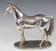 Elizabeth II hallmarked silver model of a horse, Sheffield 1999, maker Camelot Silverware Ltd,