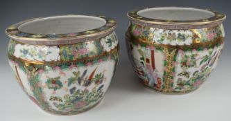 Pair of Chinese jardinières with seal marks to base, height 20cm