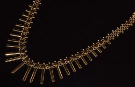 An 18k gold Cleopatra style necklace, 21.8g, 42cm long